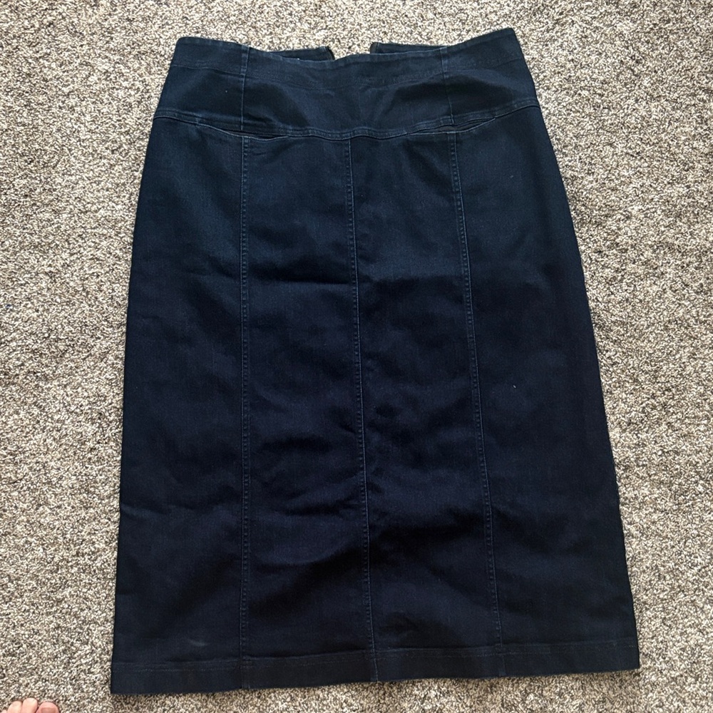 Tailored denim aline Skirt modest